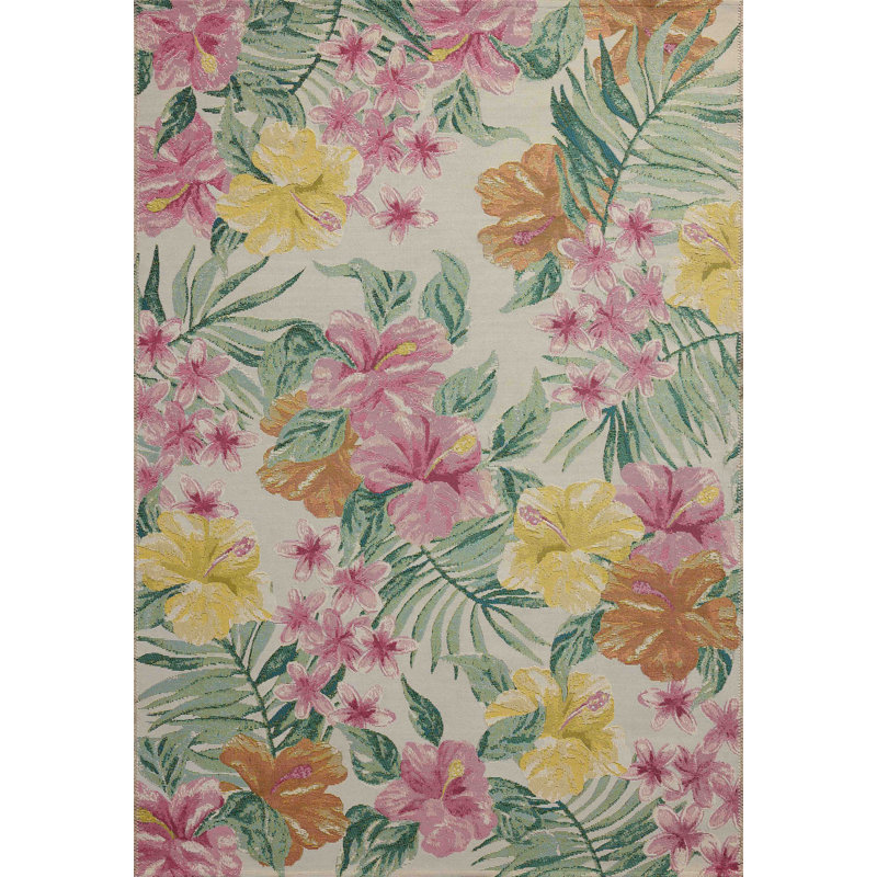 Tapis ivoire / lever de soleil Loloi, Rectangle 10 pi 6 po x 13 pi 9 po