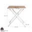 Ensemble de 2 chaises longues modernes - plastique PP intérieur / extérieur toutes saisons avec pliage moderne intérieur / extérieur - plateau de table PP avec pieds en métal (blanc, kaki)-1162571643