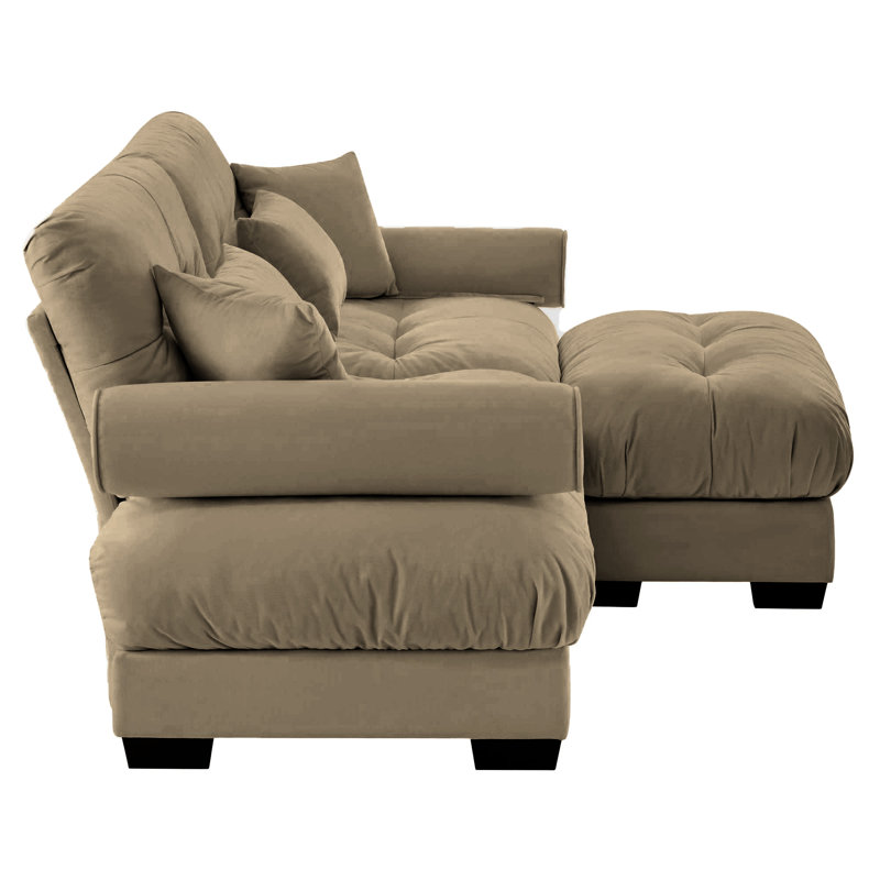 Super Comfort Oversized Modular Sectional Sofa Couch With Movable Ottoman,Corner Sectional With Bolstered Armrests, Deep Seat Cloud Couch, Convertible L Shaped Couch