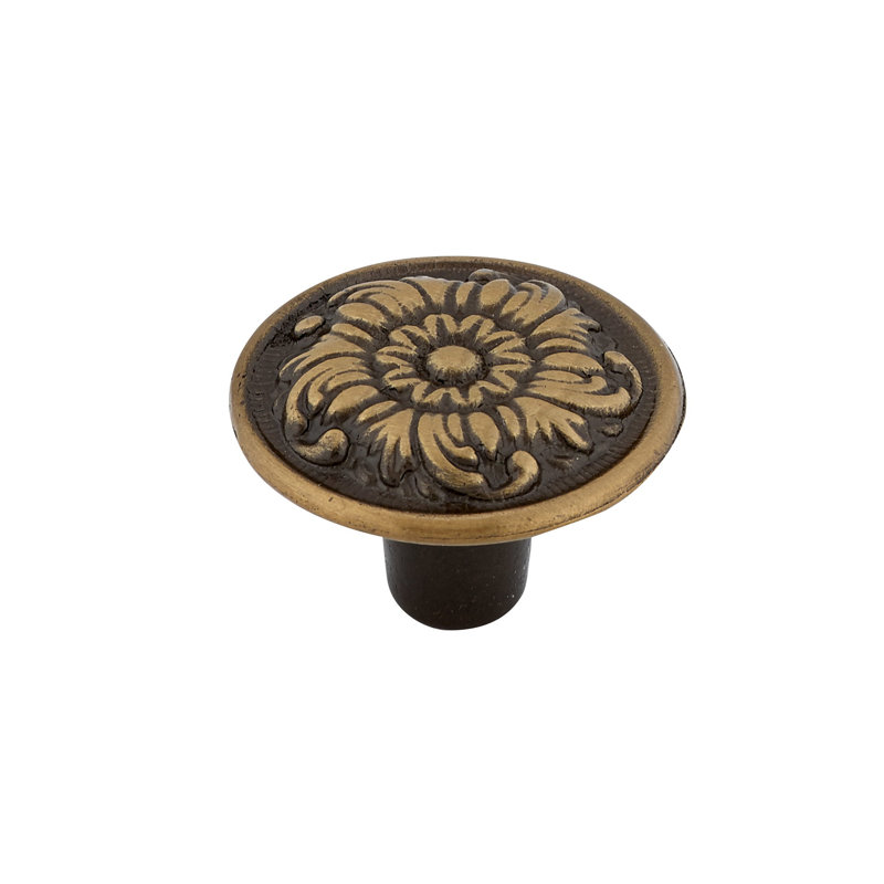 Poignée ronde 1 5/16" de diamètre Art Deco, Bronze antique