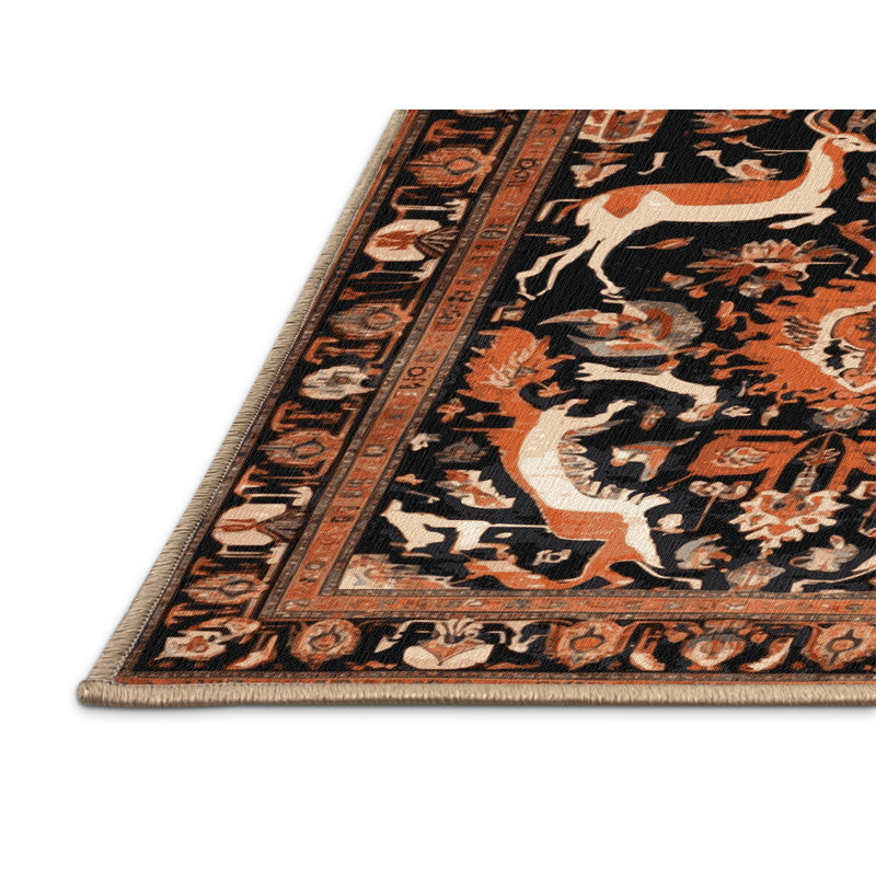 Tapis brun lavable à la machine, Rectangulaire 8 pi x 12 pi