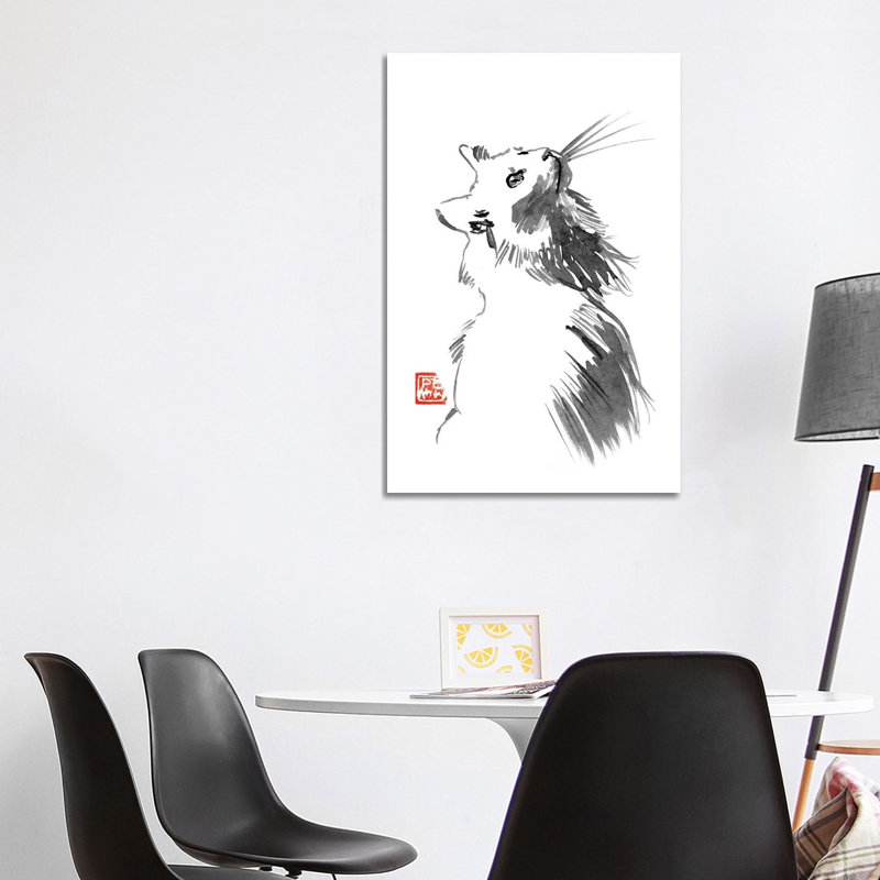 Chat Blanc by Péchane - Painting on Canvas, 101.6 cm H x 66.04 cm W x 3.175 cm D, Wrapped Canvas