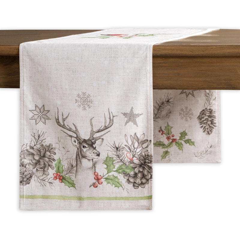 Maison D' Hermine Chrsitmas Dew 100% Cotton Table Runner - Double Layer 14.5 Inch By 72 Inch, 72" x 14.5"