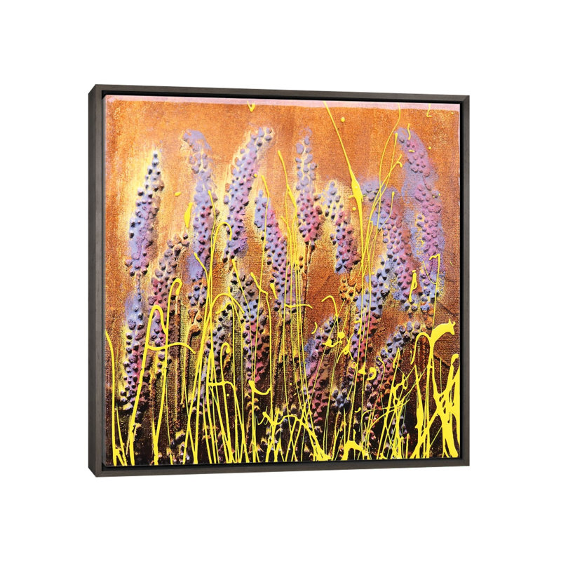 Lavande douce - reproduction d'art murale - toile encadrée, 26" x 26", Framed Canvas, Grey