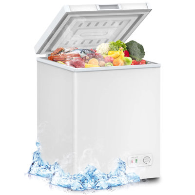 Congélateur coffre LifePlus 4,2 pieds cubes avec panier de rangement amovible, congélateur profond à température réglable 7, économie d'énergie, super silencieux pour le garage, le bureau, la cuisine ou un appartement