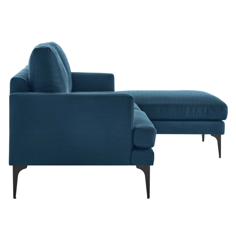 Azure Faux Leather Right-Facing Sectional Sofa with Track Arm