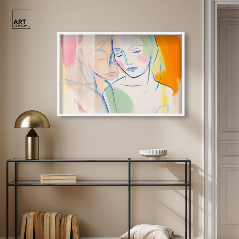 Décoration murale Maximalist Brushstroke Bond Shadowbox Print par Art Remedy, H 25 po x l 37 po, Blanc