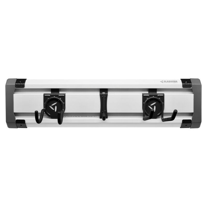 24" Gray PVC Industrial GearTrack Rack with Hooks