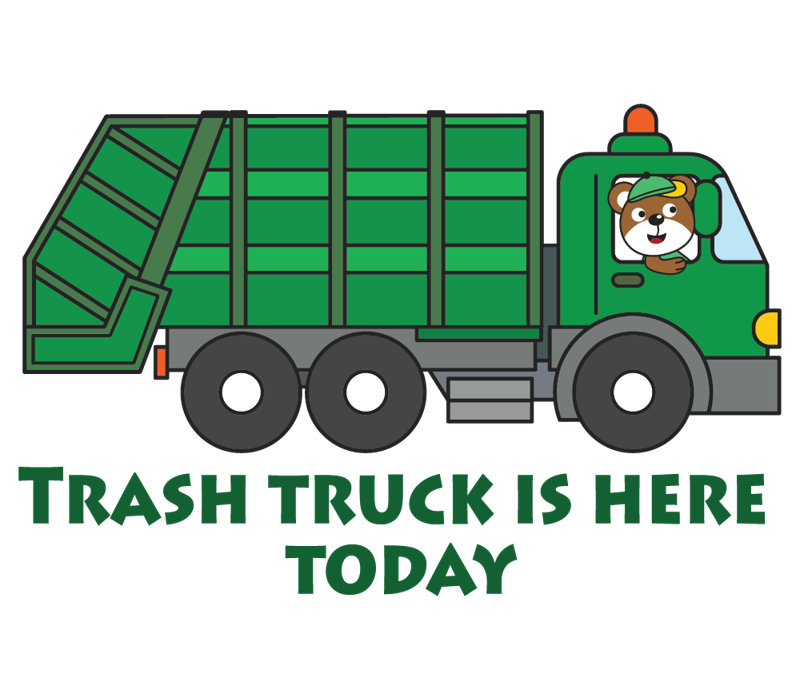 Décalcomanie murale Trash Truck Is Here Today, H 14 po x l 20 po