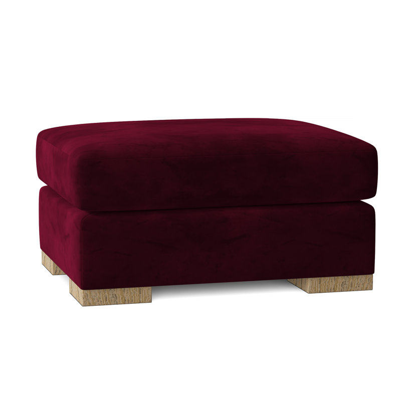 Repose-pieds Branam, Naturel, Velours bourgogne