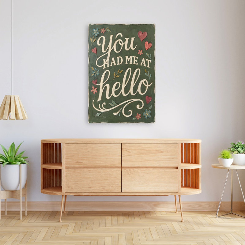 «You Had Had At Hello Romantic Abstract Contemporary Flower Landscape», reproduction d'art mural, H 48 po x l 32 po