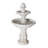 37.4"H 2-Tier White Polyresin Outdoor Water Fountain