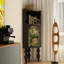 Armoire de coin noire en bois massif