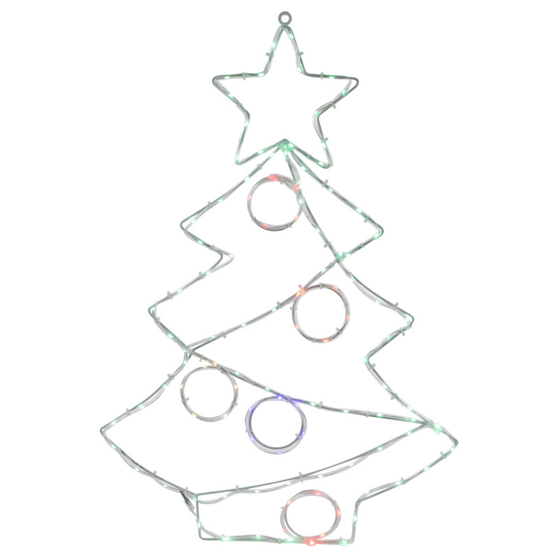 Décoration de Noël silhouette arbre de Noël illuminé avec fenêtre 28 "