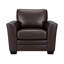 Ensemble de canapé et de chaise en cuir Nadin de qualité supérieure avec coussins de dossier moelleux de couleur espresso-108354177-108493247