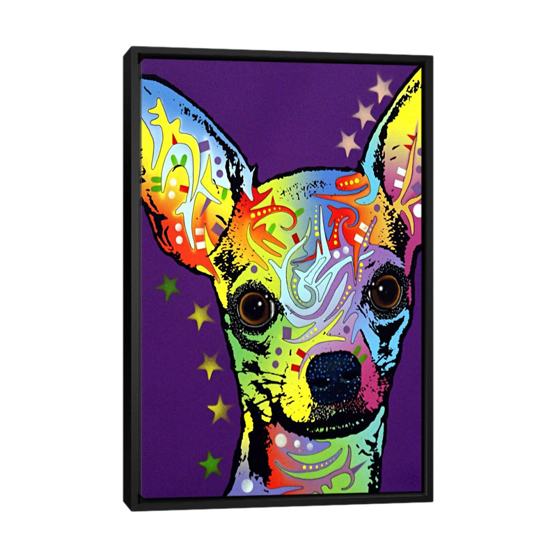« chihuahua ll », impression sur toile, H 26 po x l 18 po x P 1,5 po, Toile avec cadre noir