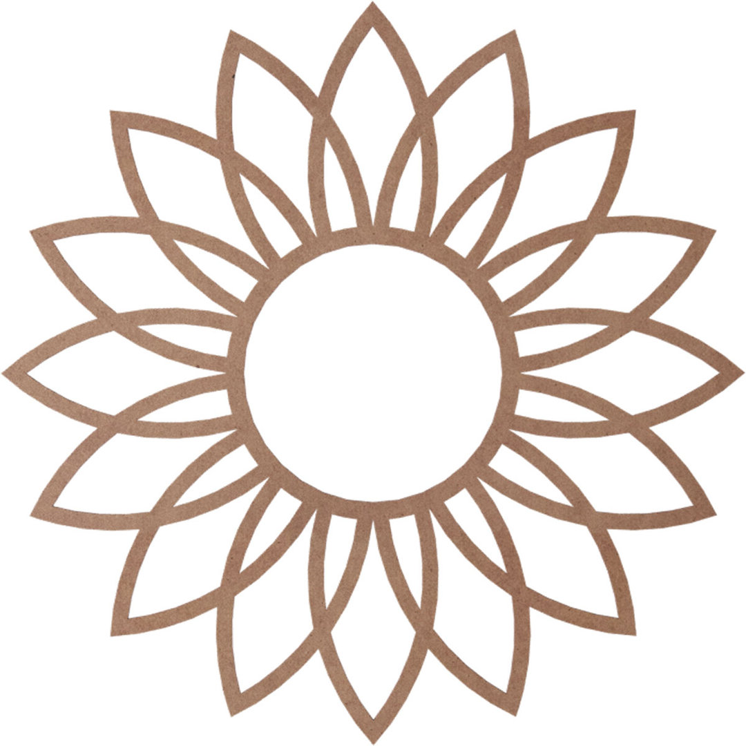 28"OD x 9 3/4"ID x 3/8"T Daisy Wood Fretwork Pierced Ceiling Medallion, Red Oak Ekena Millwork 