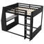 Lit superposé double pleine grandeur avec bureau, tablettes de rangement, lit mezzanine USB et à DEL, noir-131271668