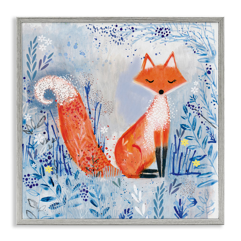 «Whimsical Fox Nature», giclée encadrée par Clare Tupper, H 12 po x l 12 po, Estampe numérique Farmhouse