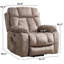 Fauteuil de massage inclinable électrique et chauffant en chenille l 41,3 po avec port USB et porte-gobelets-1536839589