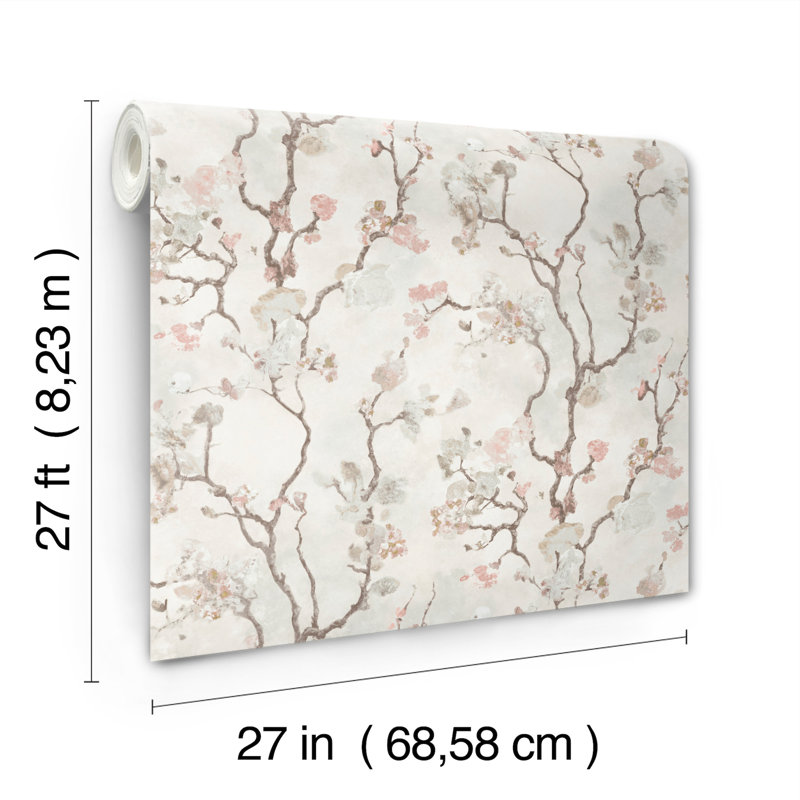 Floral Wallpaper Roll, Blush