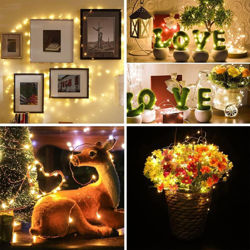 12 Pack Fairy Lights Battery Operated String Lights 20LED Waterproof  Wire Christmas Lights Outdoor,Firefly Mini Lights For Bedroom Party Birthday Wedding Indoor Decorations