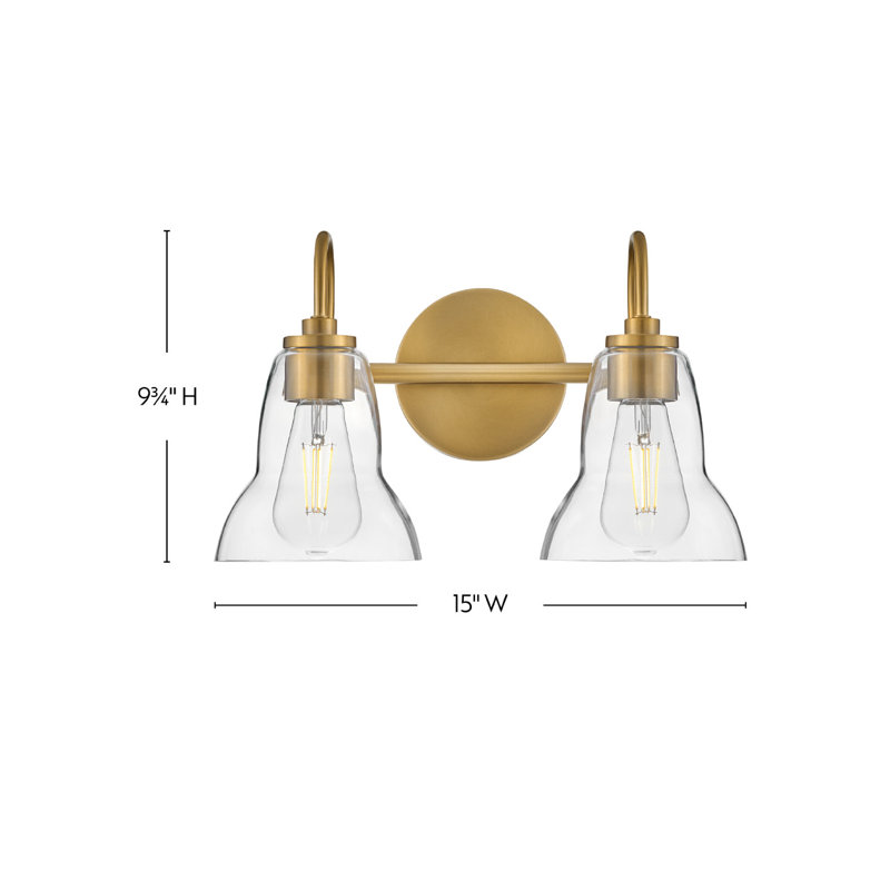 2 - Light Vanity Light, Lacquered Brass