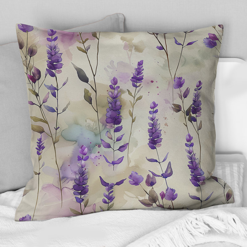 Coussin Lavender Fields III - Modern, H 18 po x l 18 po
