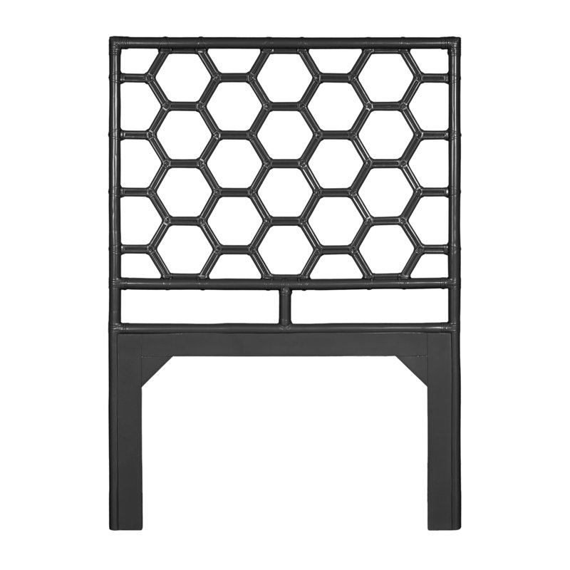 Honeycomb Open-Frame Headboard, Black, Twin