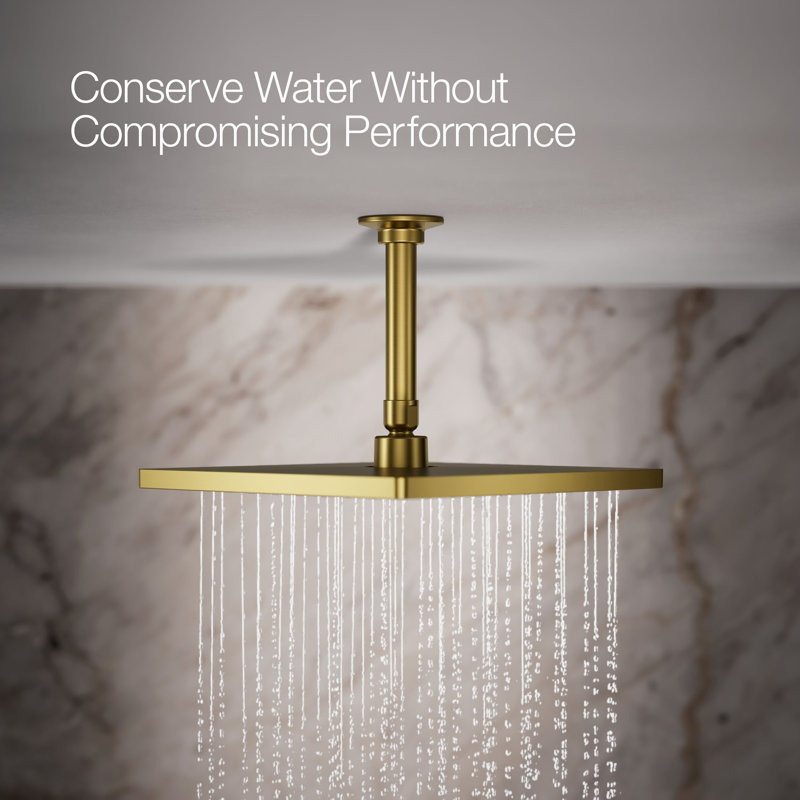 Honesty 10" Single-Function Wall or Ceiling-Mount Square Rainhead, Square Rain Showerhead 1.75 GPM