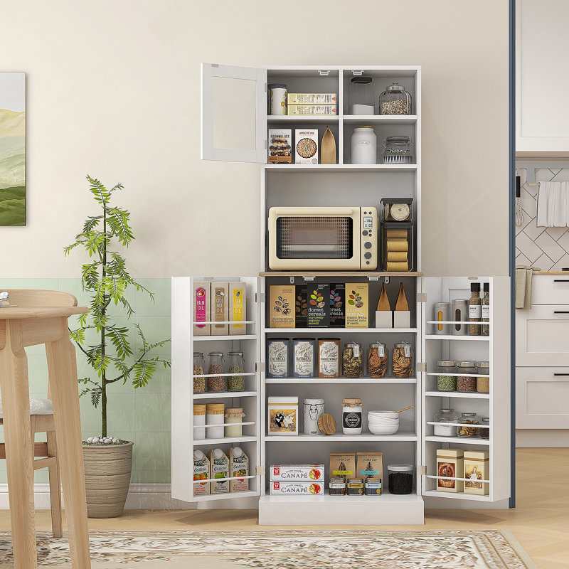 Pantry Cabinet With Adjustable Shelves, Doors