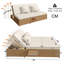 120cm Wide Straight Steel Patio Daybed
