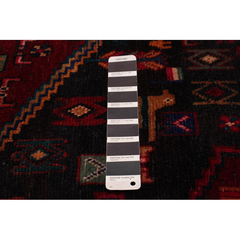 Tapis de couloir noir en laine style années 1990 de 3 pi 11 po x 9 pi 3 po Gaume