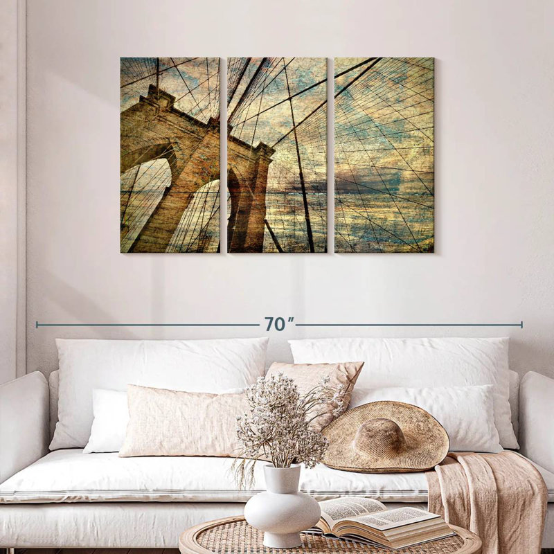 Lilie Stained Brooklyn Bridge, 28" H x 45" W