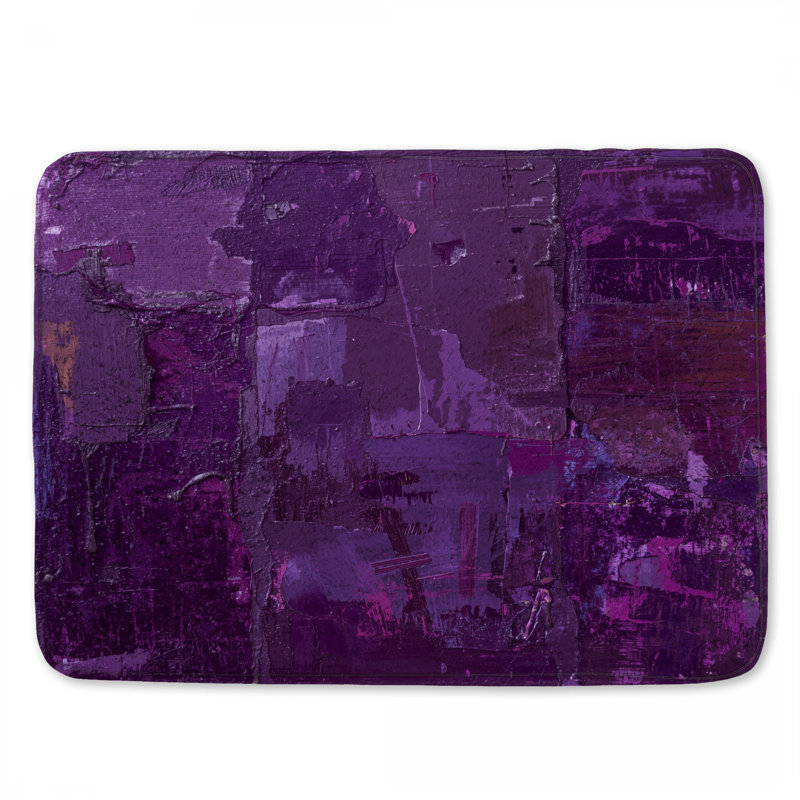 Tapis de bain mauve texturé abstrait, L 24 po x L 17 po