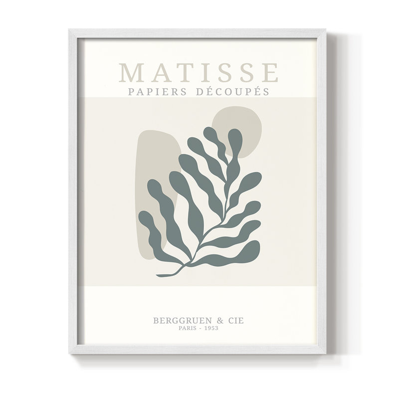 Matisse CD XXXVII, reproduction encadrée - bois massif, Cadre simple blanc, H 20 po x l 16 po