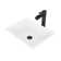 Vinca 18" L x 14" W x 5" H Rectangular White Matte Stone Vessel Bathroom Sink with 11" H Faucet