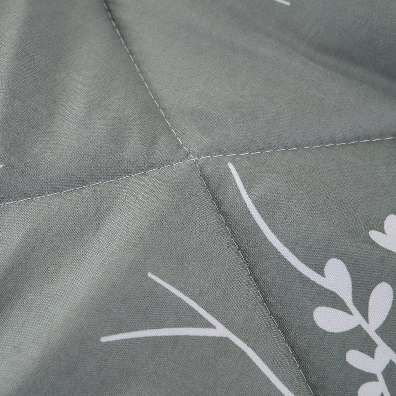 Foliage Reversible Comforter Set, Gray/White, King Comforter Set + 5 Additional Pieces