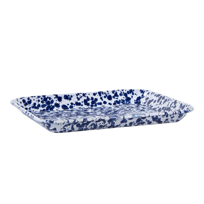 Set of 2 Cobalt Swirl Quarter Sheet Trays, Cobalt Swirl