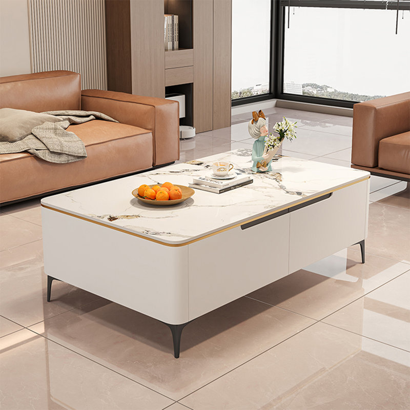 Italian rectangular rock table, 16.5" H x 55.1" L x 27.6" W