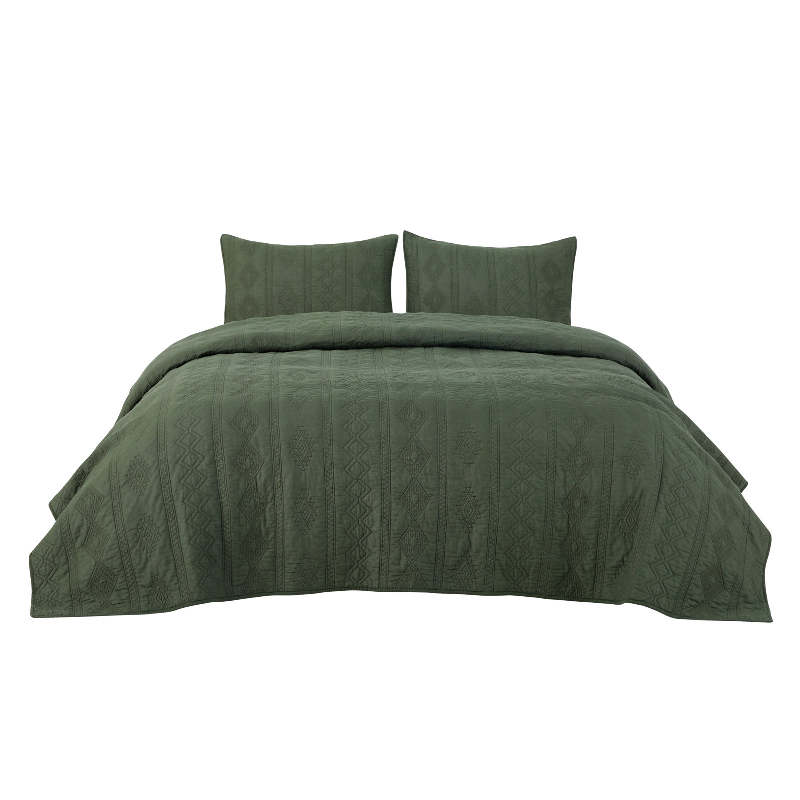 Alberta Cotton Coverlet Set, Beetle, King Quilt + 2 Shams