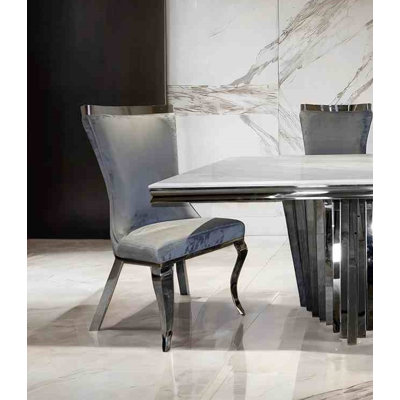 Chaise d'appoint 2 pièces à finition argentée