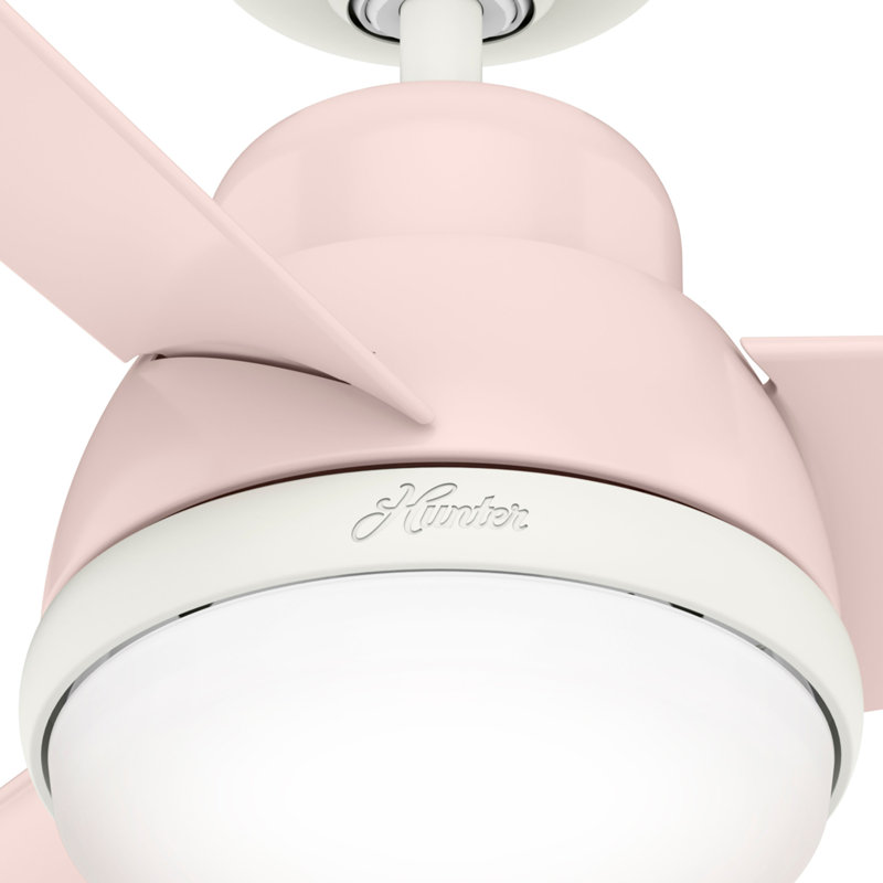Blush Pink 36" Indoor Ceiling Fan with LED Light and Remote