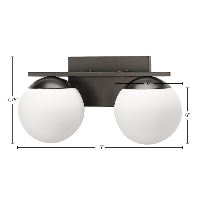 Éclairage pour meuble-lavabo à 2 lumières Kivah, Noir
