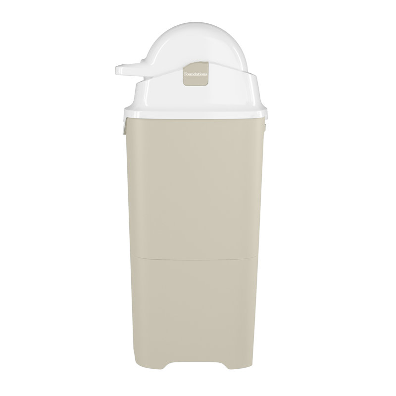 Foundations Tall Diaper Pail, Beige, 33" H x 15" W x 11" D