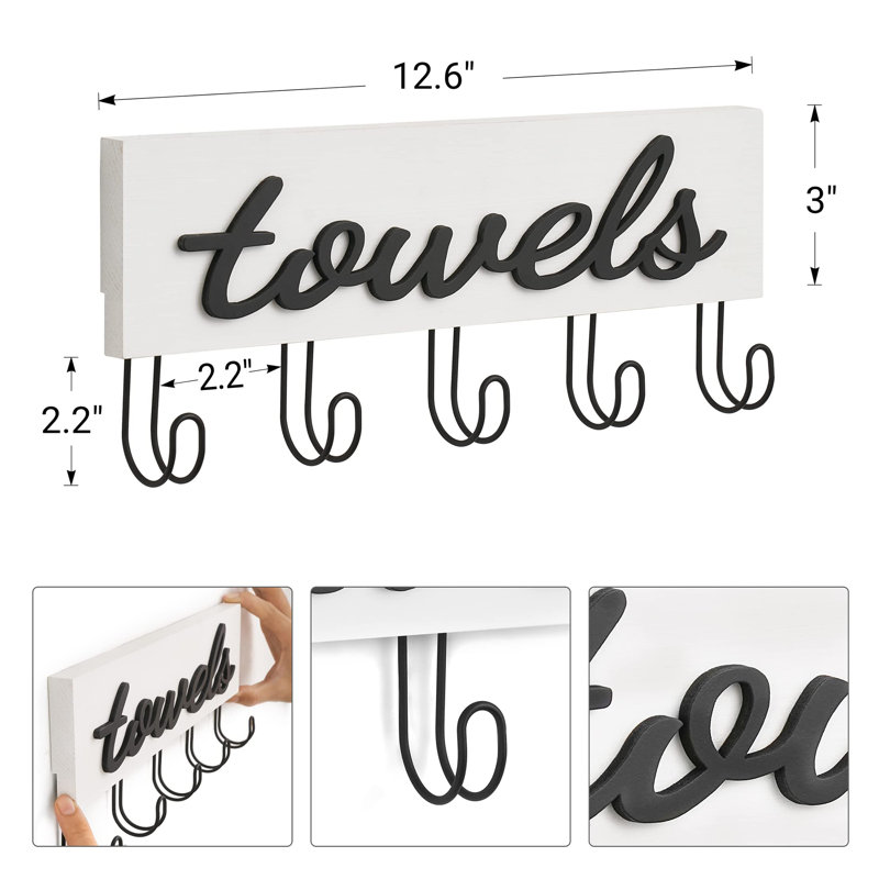 Porte-serviettes mural, Blanc