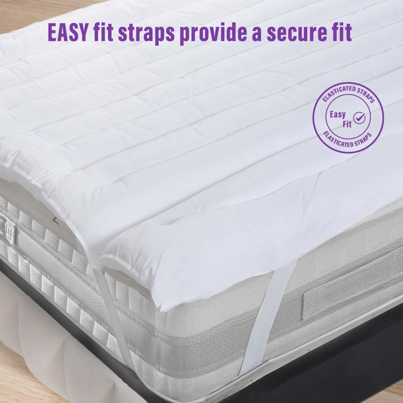 Fernbush Hypoallergenic 2 Inch Mattress Topper With Elastic Straps, Double (4'6)