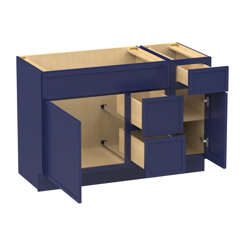 Base de meuble-lavabo simple 48 po seulement, Bleu