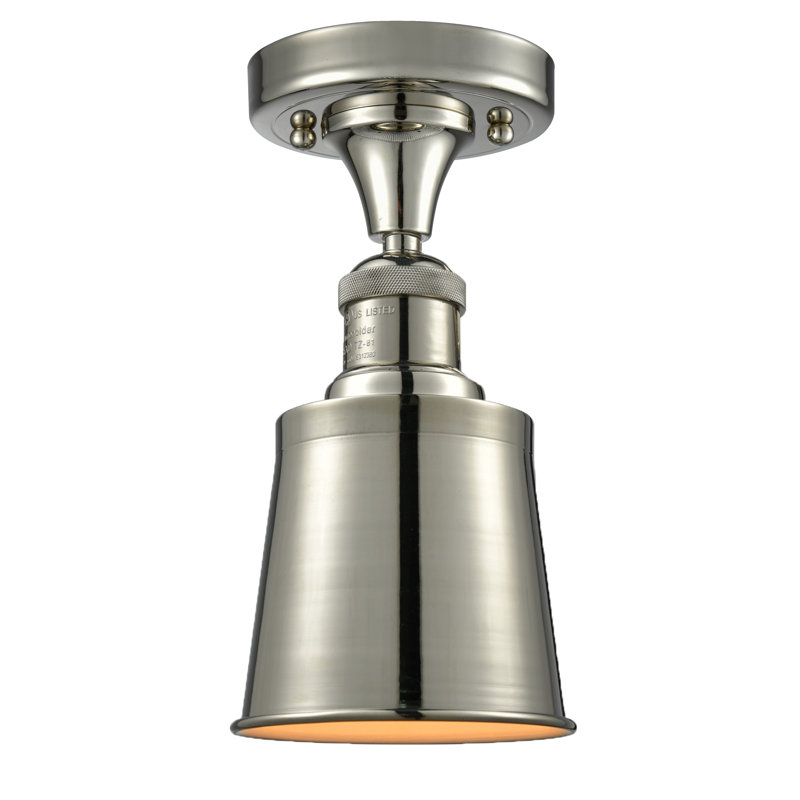 Plafonnier semi-encastré à 1 lumière 5,25 po Arline, Nickel poli, Nickel poli, Ampoule DEL 6 watts Vinage