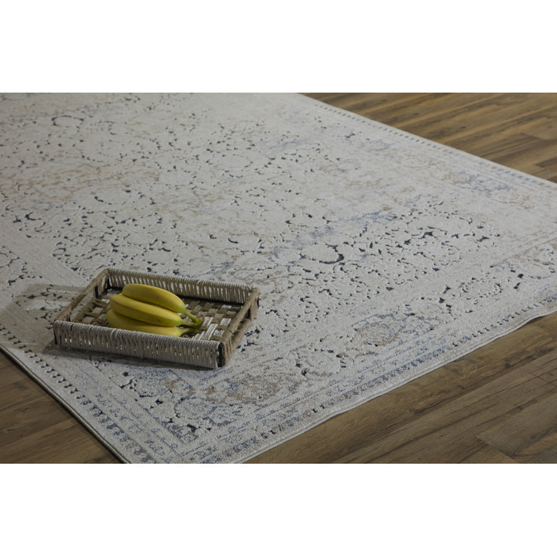 Danise Abstract Tan Navy Area Rug, 2' x 4'